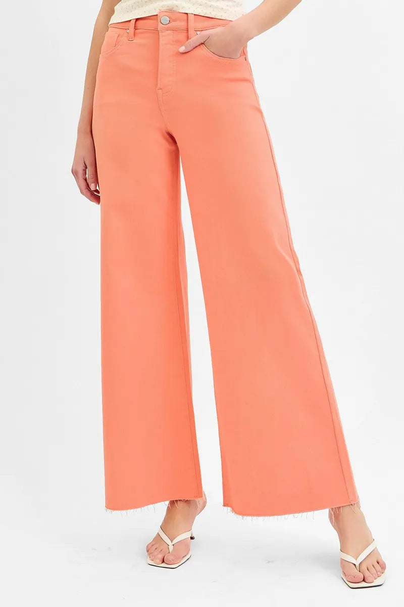 High Rise Wide Leg Palazzo Jeans Plus Size