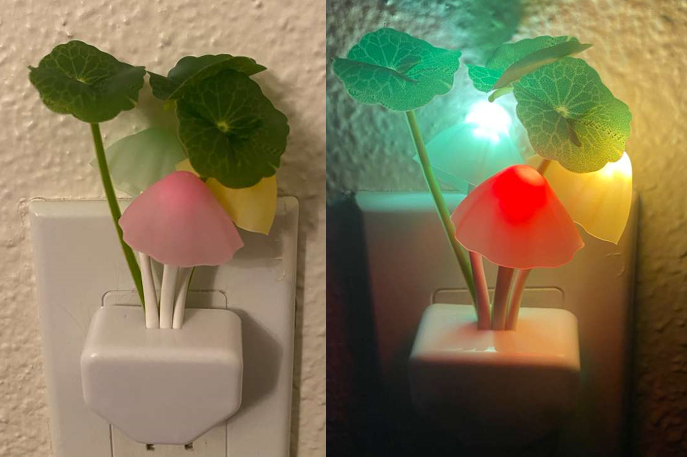LED Mushroom Plug-In Night Light – Sensor, Colorful Glow