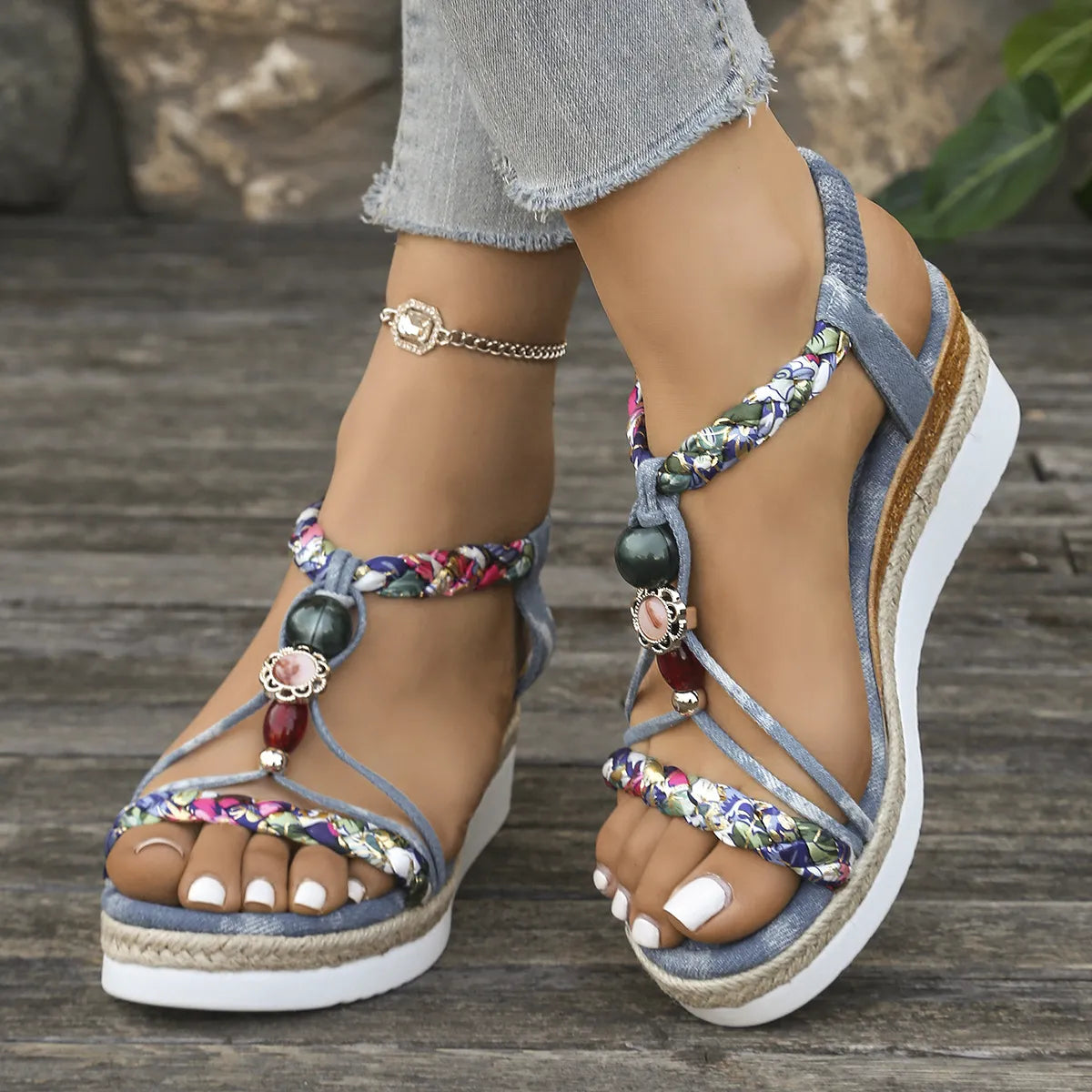 Open Toe Platform Wedge Sandals