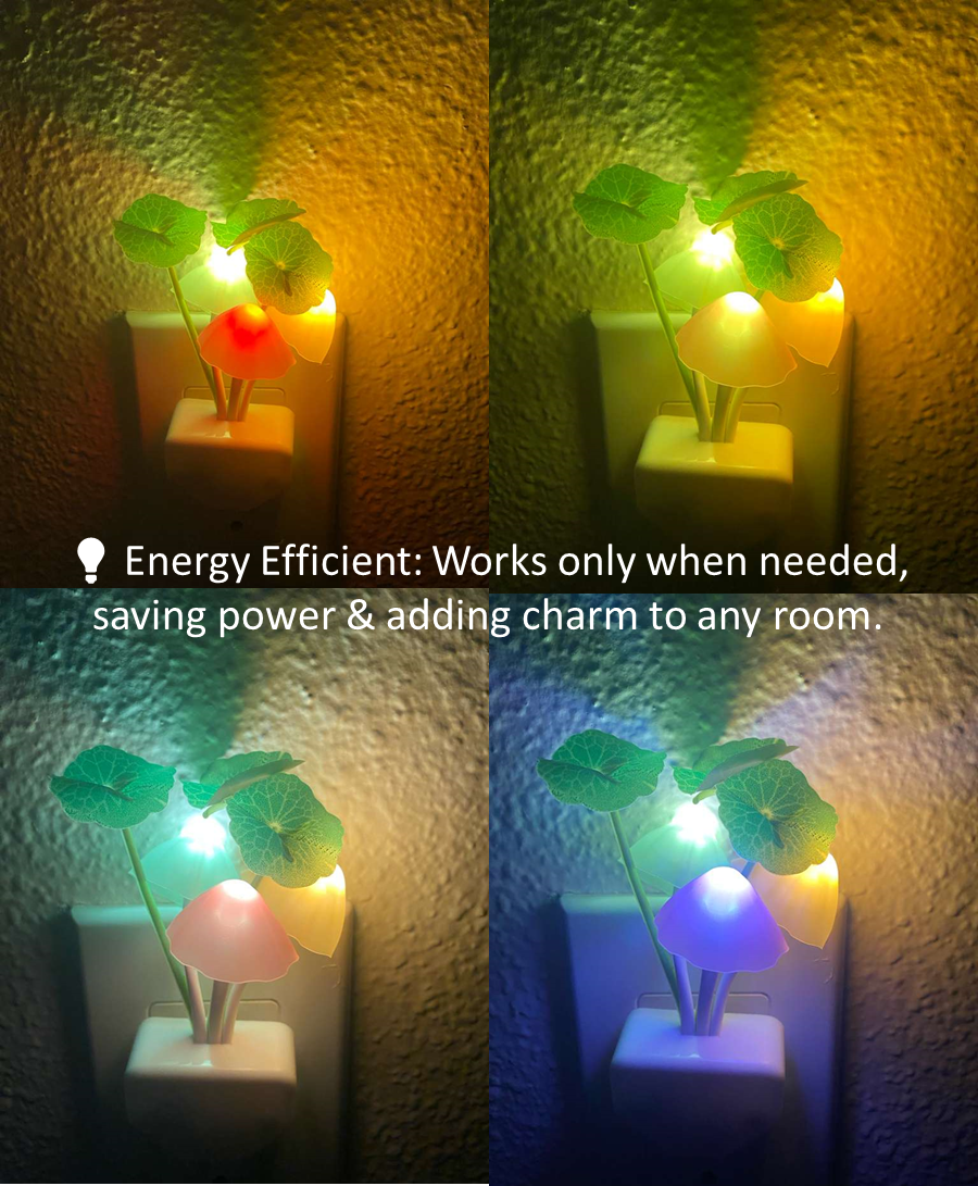 Dreamy LED Mushroom Night Lamp – Auto Sensor, Colorful Glow