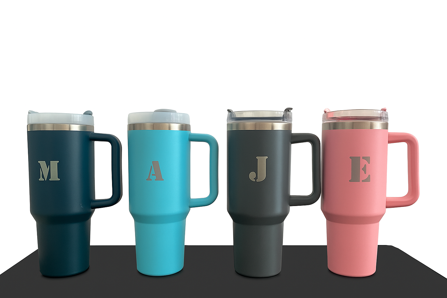 40oz Stainless Steel Vacuum Tumbler with Handle & Straw (Pink)