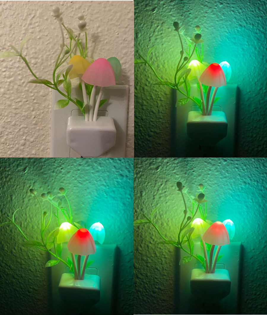 Magical Mushroom LED Lamp – Colorful Light Sensor Glow