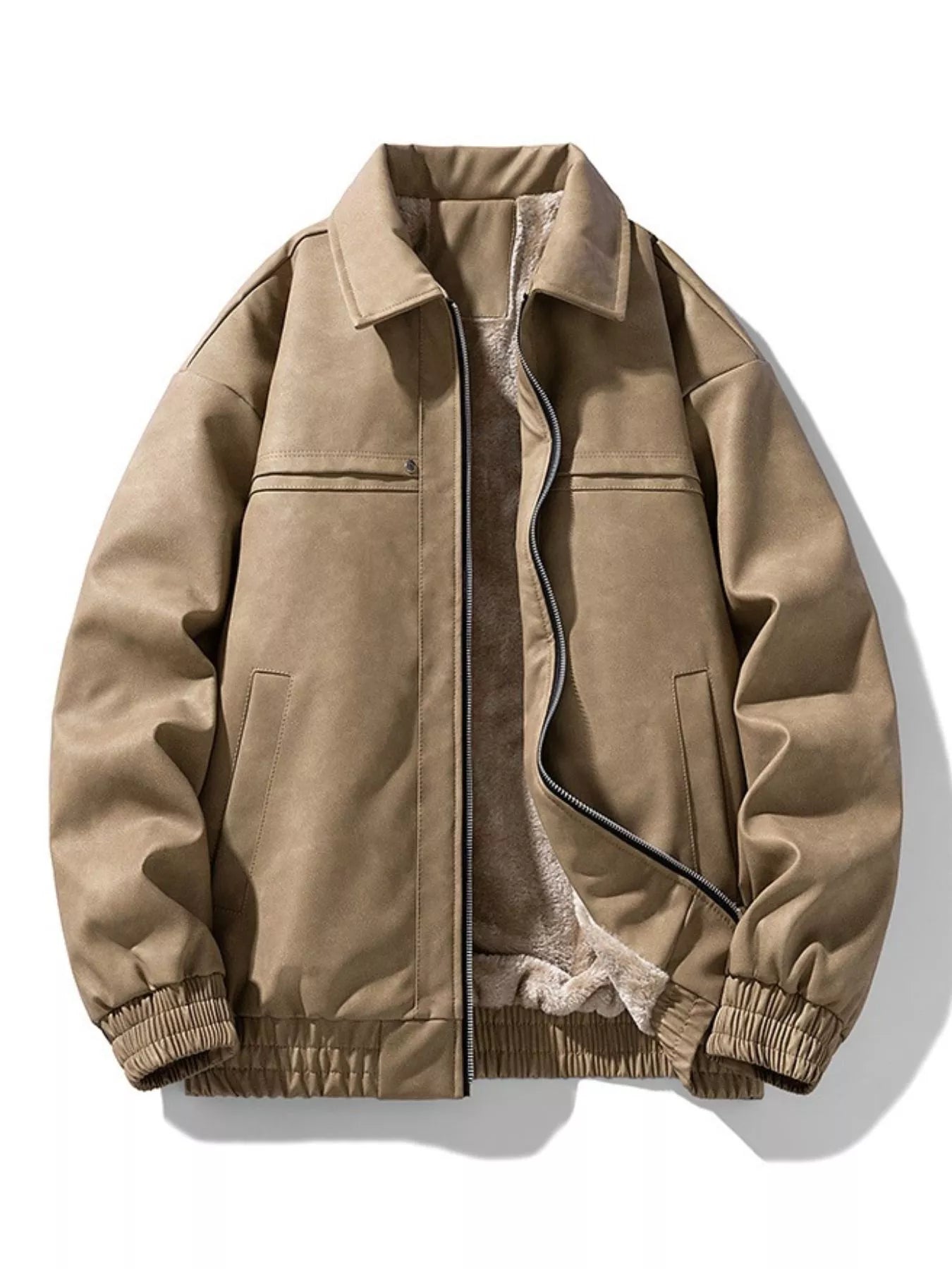 Men's Plus Size Zip Up Long Sleeve Jacket