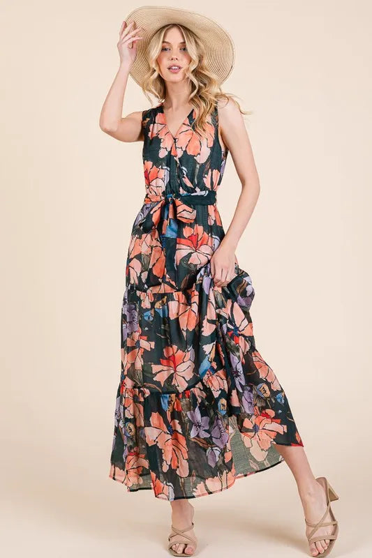 Sleeveless Maxi Dress – Tie Waist & Flowy Fit