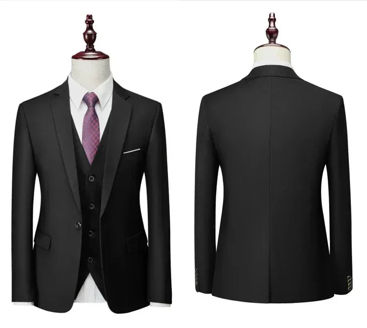 Men's Suit – M-6XL Solid Formal Set