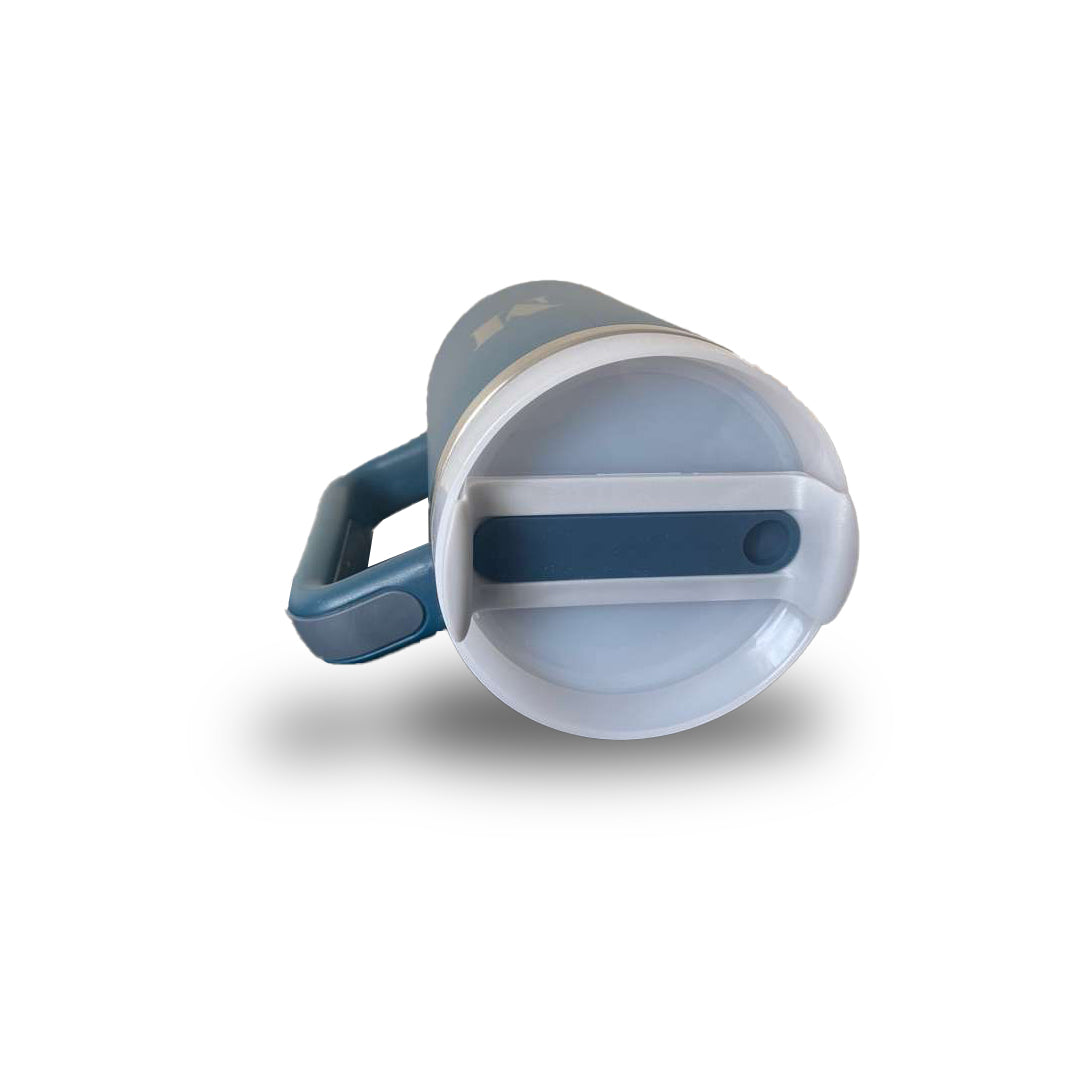 40oz Stainless Steel Vacuum Tumbler with Handle & Straw (Gray)