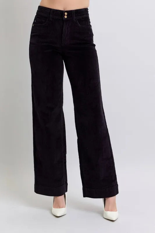 High Waist Corduroy Trouser Wide Plus Size